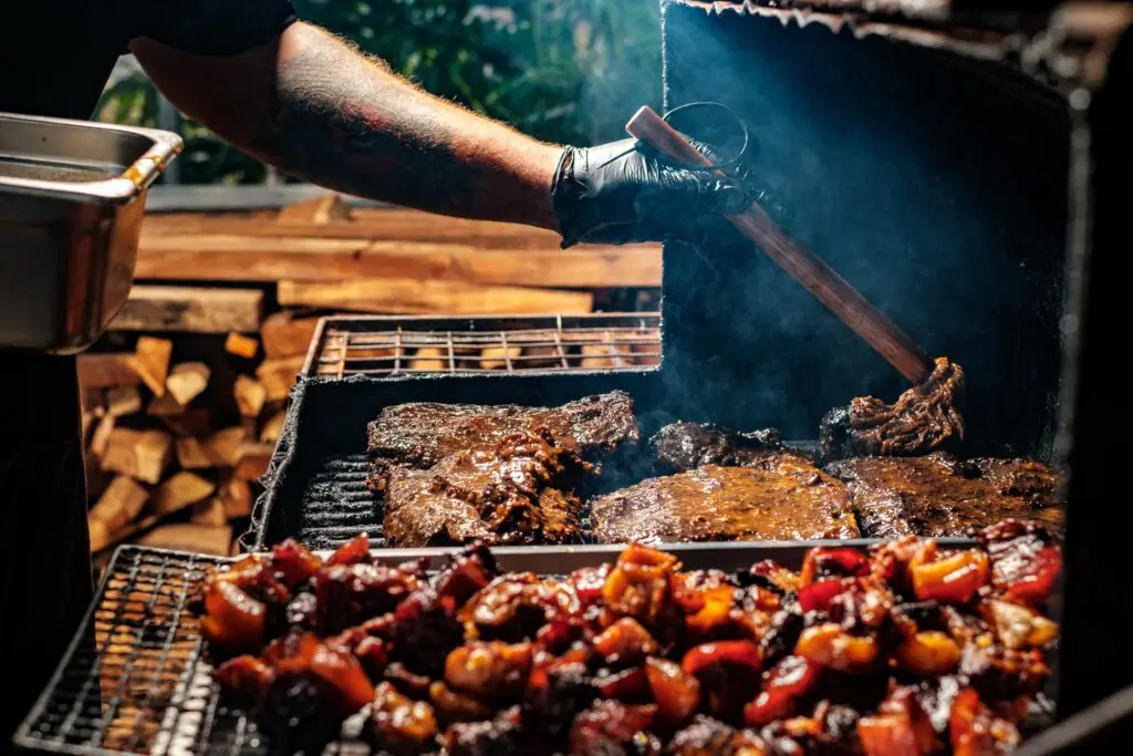 Close up of delicious Fijian local roadside BBQ